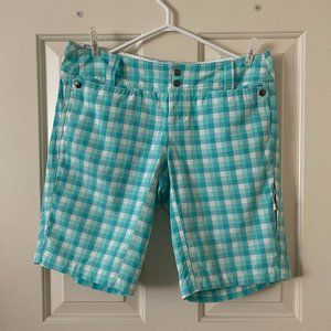 Lululemon Turquoise Checkered Shorts Size 6